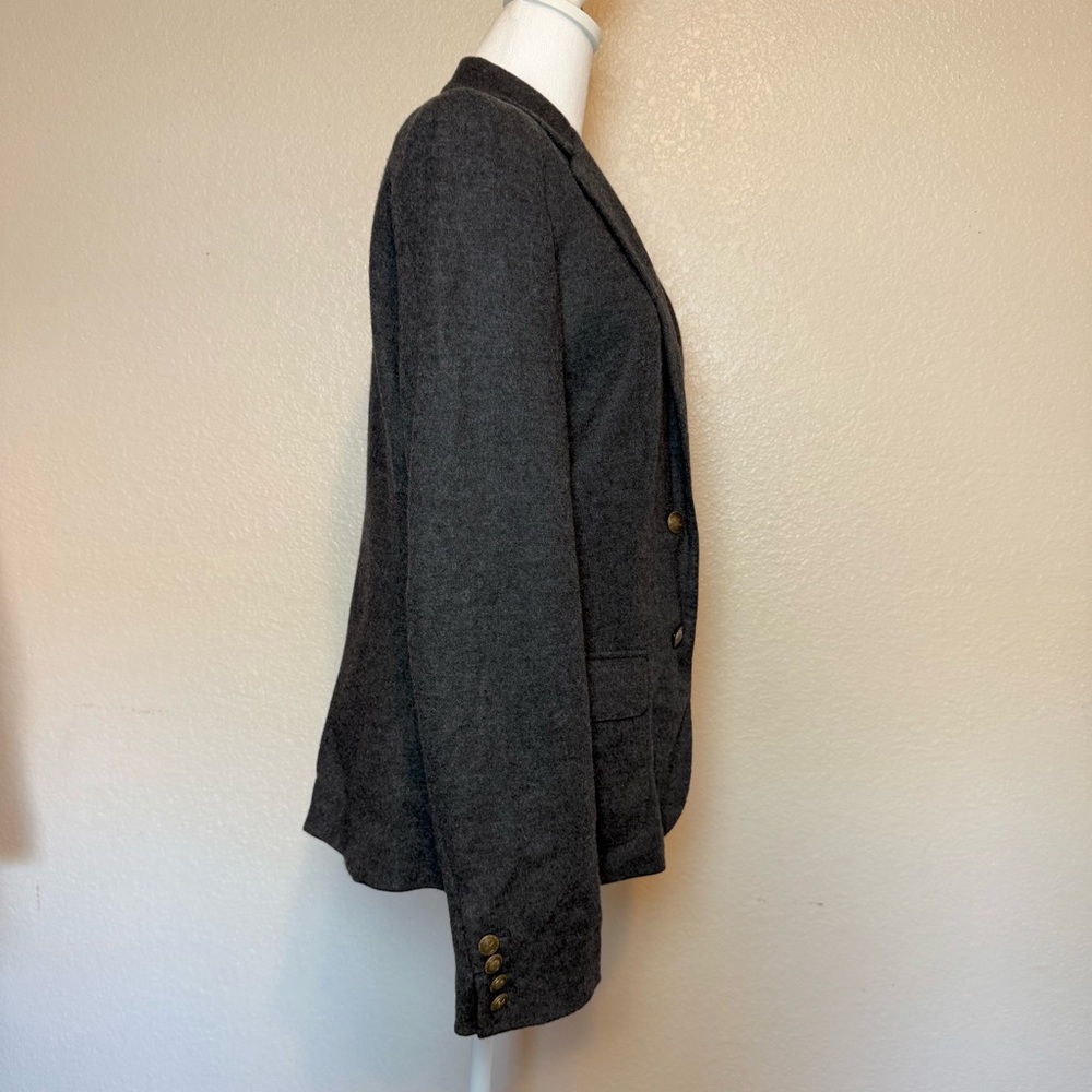 Ralph Lauren Vintage Wool Blazer Jacket Crest Patch Charcoal Gray Size 14 - Picture 10 of 15